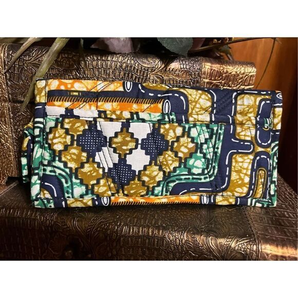 Burundi Handbags - Arabic Fabric Bifold Wallet Geometric Design